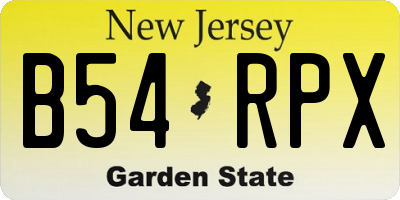 NJ license plate B54RPX