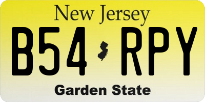 NJ license plate B54RPY