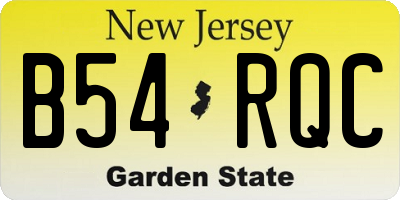 NJ license plate B54RQC