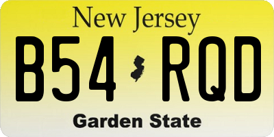 NJ license plate B54RQD