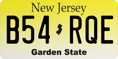 NJ license plate B54RQE