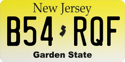 NJ license plate B54RQF