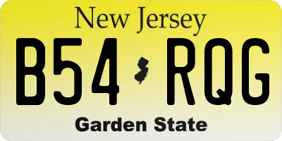 NJ license plate B54RQG