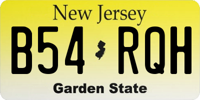 NJ license plate B54RQH