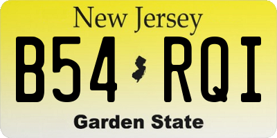 NJ license plate B54RQI