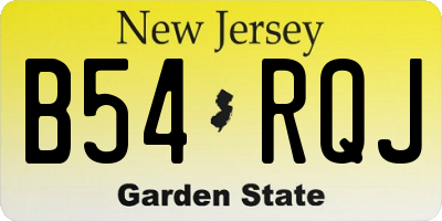 NJ license plate B54RQJ