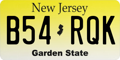 NJ license plate B54RQK