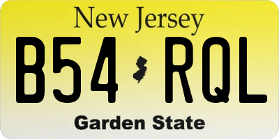 NJ license plate B54RQL