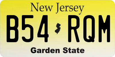 NJ license plate B54RQM