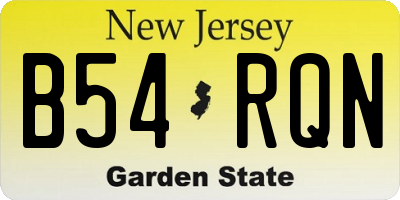NJ license plate B54RQN