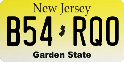 NJ license plate B54RQO