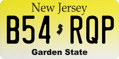 NJ license plate B54RQP