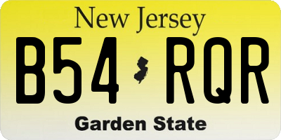 NJ license plate B54RQR