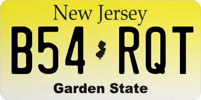 NJ license plate B54RQT