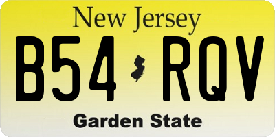 NJ license plate B54RQV