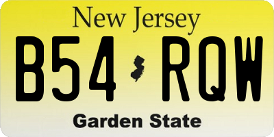 NJ license plate B54RQW