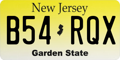 NJ license plate B54RQX