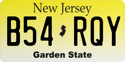 NJ license plate B54RQY