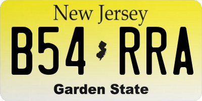 NJ license plate B54RRA