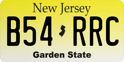 NJ license plate B54RRC