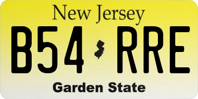 NJ license plate B54RRE