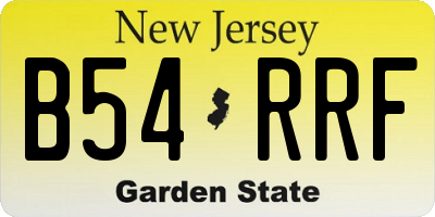 NJ license plate B54RRF