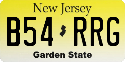 NJ license plate B54RRG