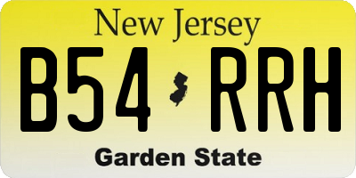 NJ license plate B54RRH