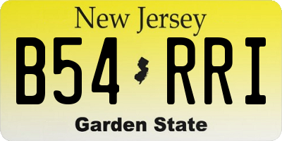 NJ license plate B54RRI