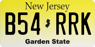 NJ license plate B54RRK