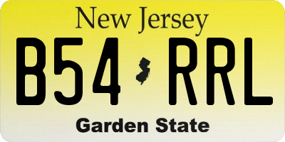 NJ license plate B54RRL