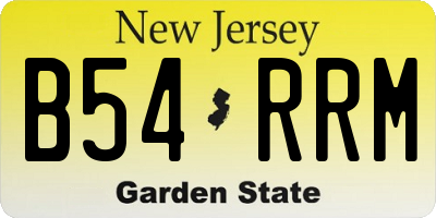NJ license plate B54RRM