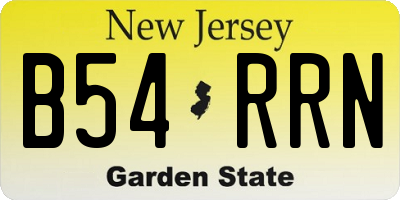 NJ license plate B54RRN