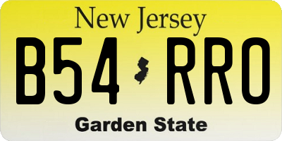 NJ license plate B54RRO