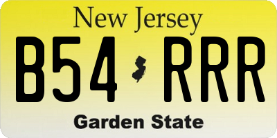 NJ license plate B54RRR