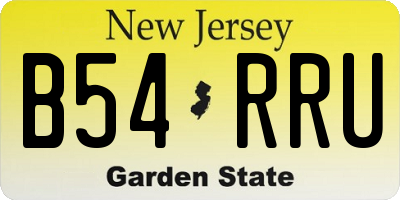 NJ license plate B54RRU