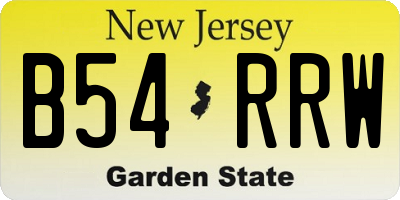 NJ license plate B54RRW