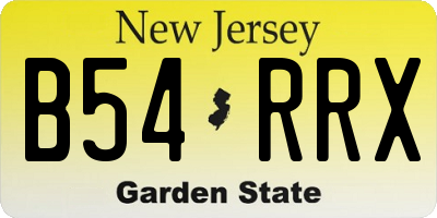 NJ license plate B54RRX