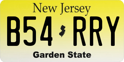 NJ license plate B54RRY