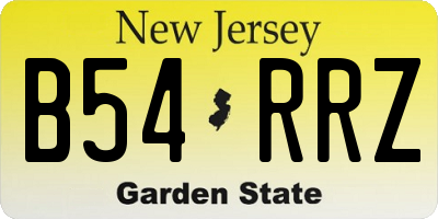 NJ license plate B54RRZ