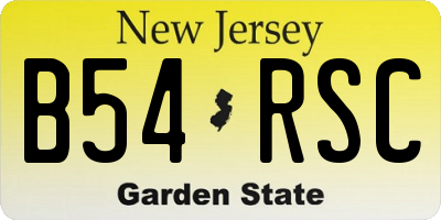 NJ license plate B54RSC