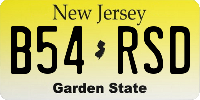 NJ license plate B54RSD
