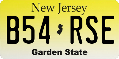 NJ license plate B54RSE