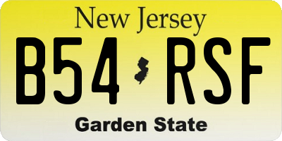 NJ license plate B54RSF