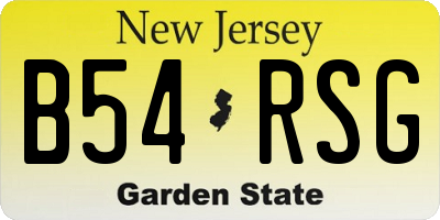 NJ license plate B54RSG