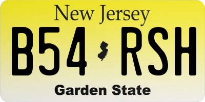 NJ license plate B54RSH