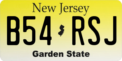 NJ license plate B54RSJ