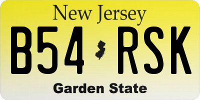 NJ license plate B54RSK