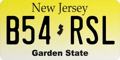 NJ license plate B54RSL