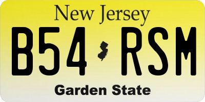 NJ license plate B54RSM